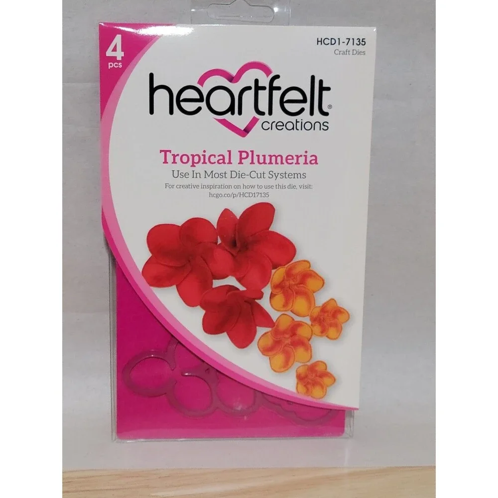 Heartfelt Creations Tropical Plumeria Craft Dies & Cling Stamps / Scrapbook